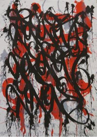 JonOne, Red Drips, 2014 Lithographie sur papier BSK Rives 270 gr., 105 x 75 cm © Art Absolument