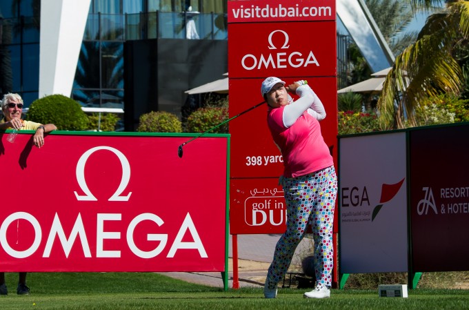  Ladies European Tour 2015. Omega Dubai Ladies Masters, Majilis Course, Emirates Golf Club, Dubai, UAE. La Chinoise Shanshan Feng tenante du titre au second round Credit: Tristan Jones