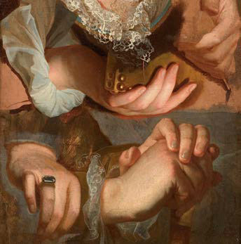 Hyacinthe Rigaud, Etude de mains (detail), 1715-1723, huile sur toile, 53,5 x 46 cm, Montpellier, Musée Fabre © Musée Fabre de Montpellier Méditerranée Métropole - photographie Frédéric Jaulmes
