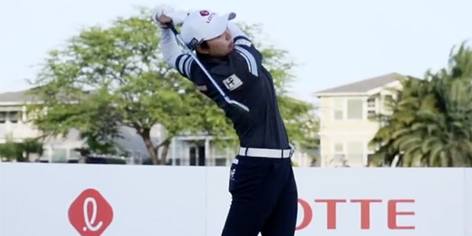 Hyo Joo Kim leader après deux tours du LOTTE Championship - via Twitter @LPGA