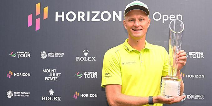 Adrian Meronk vainqueur du Horizon Irish Open - via Twitter @DPWorldTour