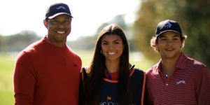 Tiger Woods et sa famille lors du PNC Championship - via Twitter @PGATour